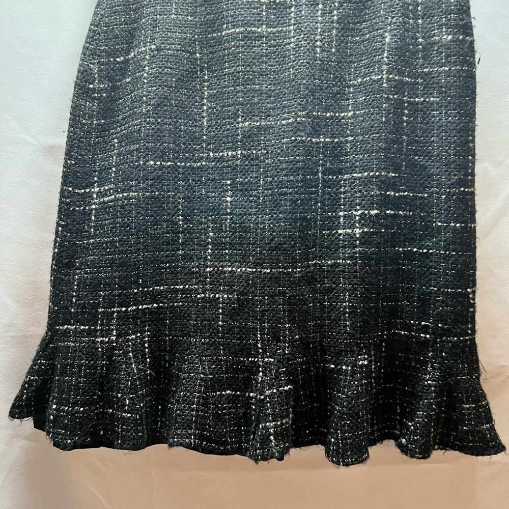 INC International Concepts Black and White Textured Pencil Tweed Skirt